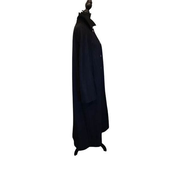 harve' bernard Elegant Black Long Coat sz 10 vintage - Picture 2 of 12